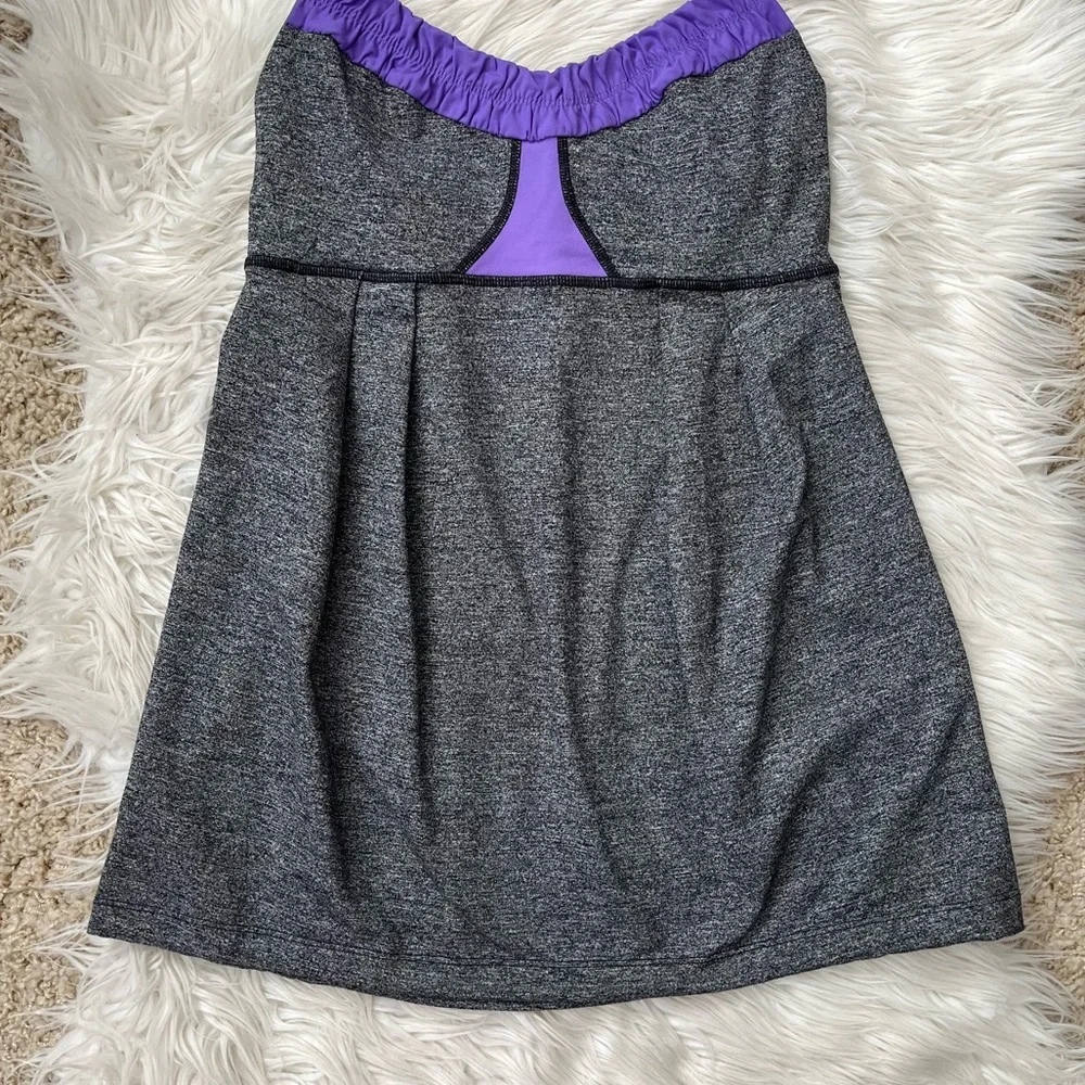 {Lululemon} Yogi Dance Tank Top in Heathered Grey & Purple - Women's 6